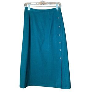 Vintage Sir For Her Fully Lined Wool Midi Pencil Skirt Teal Women's Size 11